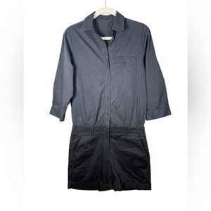 Theory Black Cotton Collared Romper Sz 6 photographer, hostess, blend